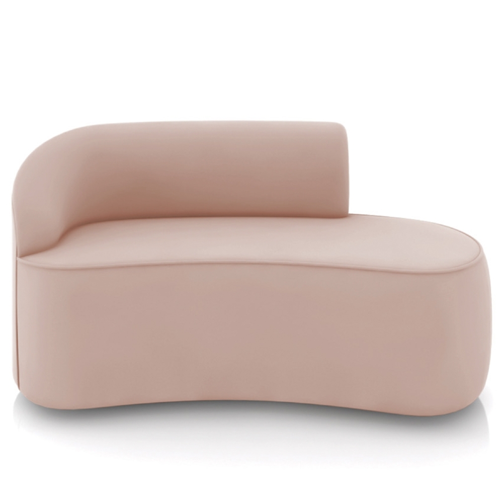 Sofá 2 Lugares Para Sala 140cm Orgânico Wendi Veludo Rose I01  - Mpozenato