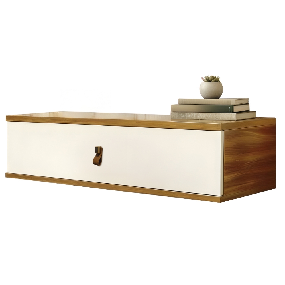 Penteadeira Suspensa 90cm 1 Gaveta Quarto Lila Cinamomo/Branco Z49 - Mpozenato