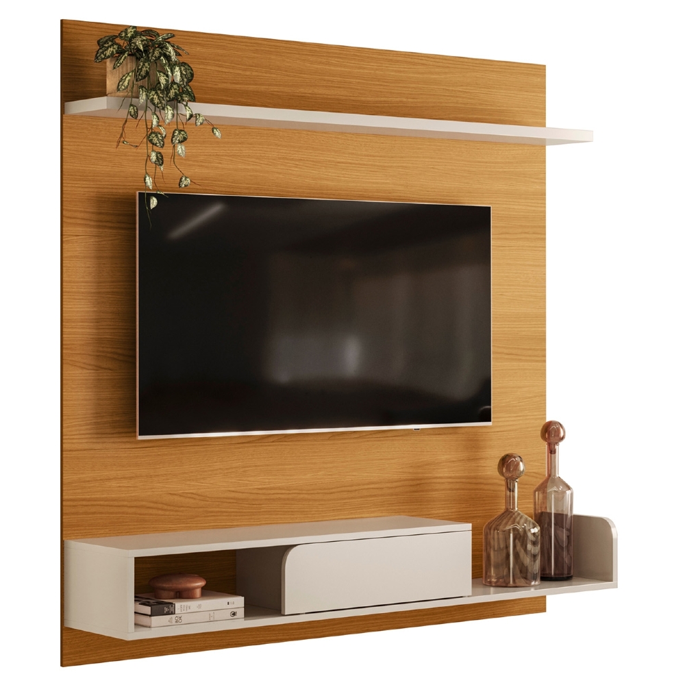 Painel TV 55 Pol 136cm Bancada Suspensa Heros Off/Champanhe H01 - Mpozenato