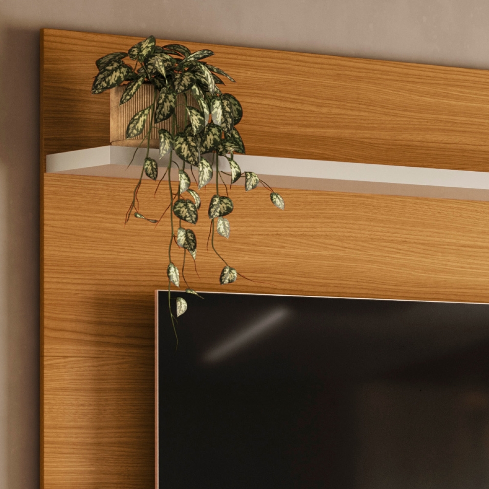 Painel TV 55 Pol 136cm Bancada Suspensa Evo Off/Champanhe - HB Móveis