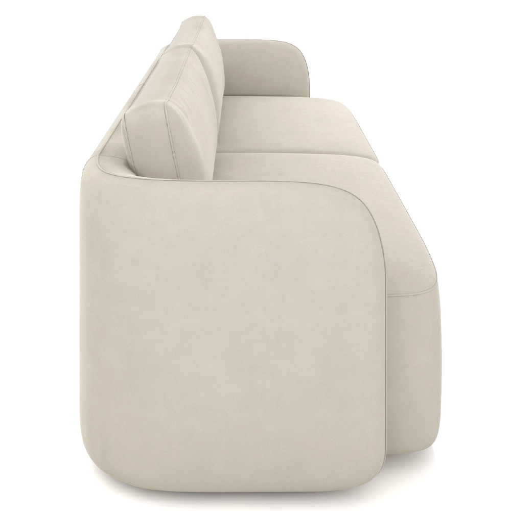 Sofá 3 Lugares 240cm Sala de Estar Karib Veludo Bege Z08    - Mpozenato