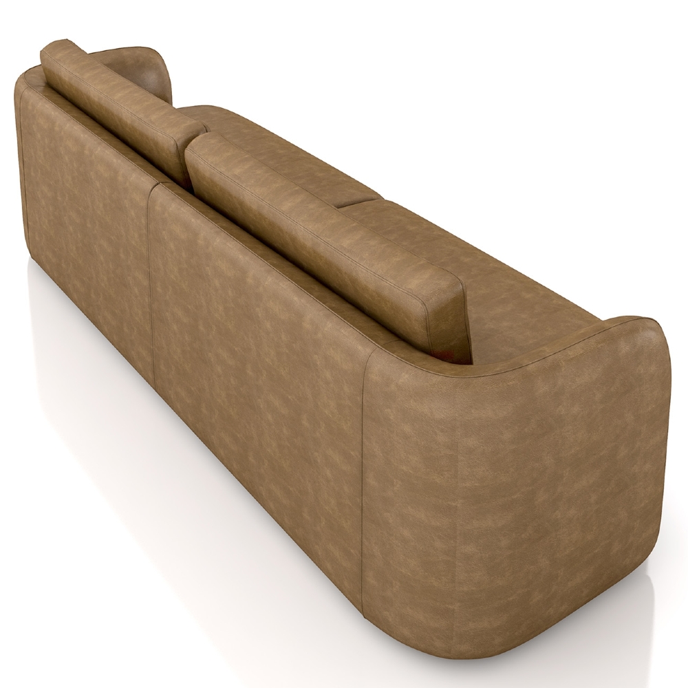 Sofá 3 Lugares 240cm Sala de Estar Karib Sintético Camel Z08 - Mpozenato