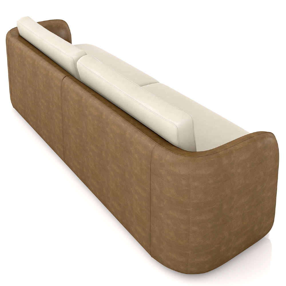 Sofá 3 Lugares 240cm Sala de Estar Karib Veludo Bege/Camel Z08 - Mpozenato