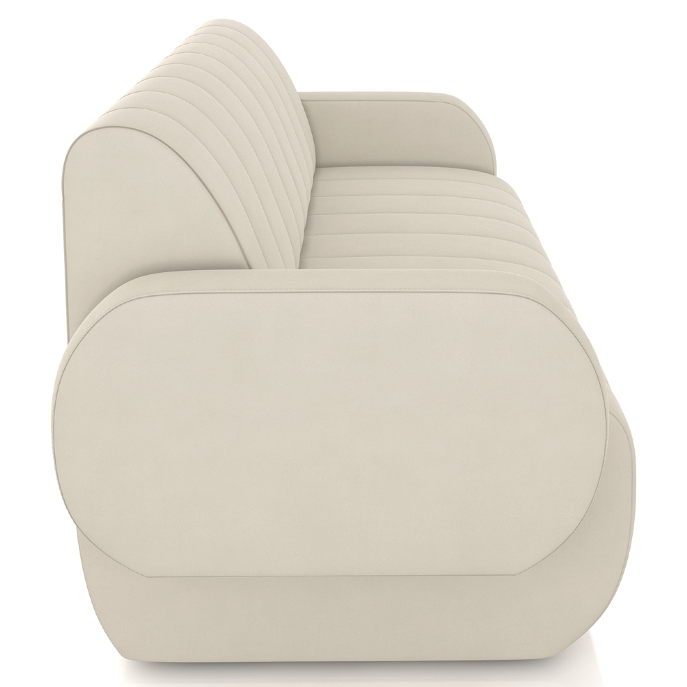 Sofá 2 Lugares 148cm Sala de Estar Munik Veludo Bege Z08    - Mpozenato