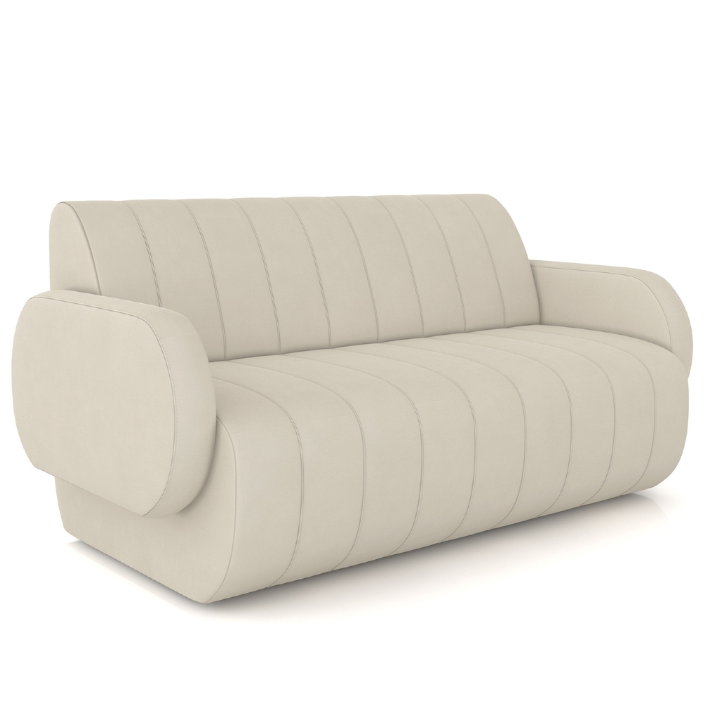 Sofá 2 Lugares 168cm Sala de Estar Munik Veludo Bege Z08    - Mpozenato