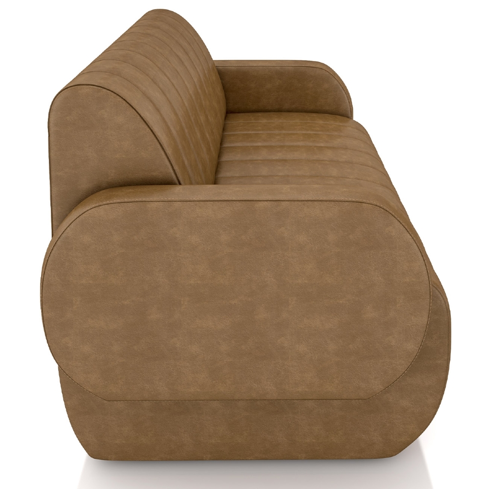 Sofá 2 Lugares 168cm Sala de Estar Munik Sintético Camel Z08 - Mpozenato