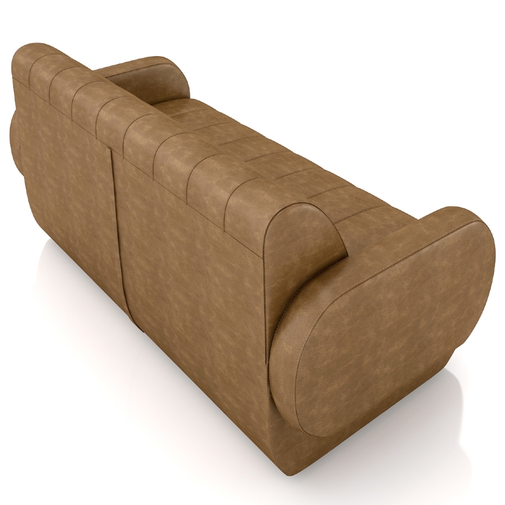 Sofá 2 Lugares 188cm Sala de Estar Munik Sintético Camel Z08 - Mpozenato