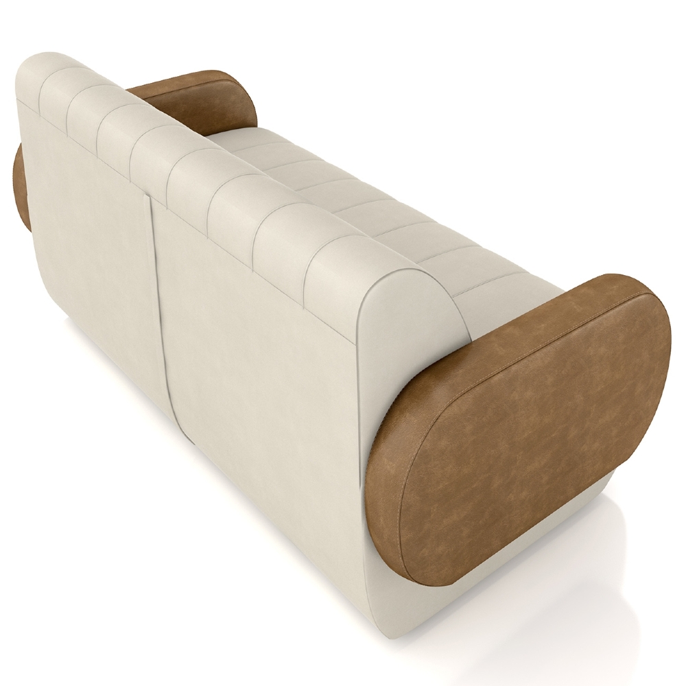 Sofá 2 Lugares 188cm Sala de Estar Munik Veludo Bege/Camel Z08 - Mpozenato