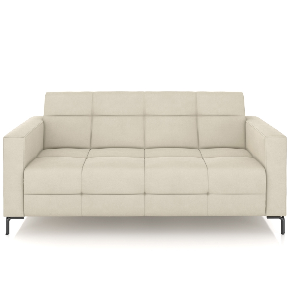 Sofá 2 Lugares 180cm Pés Metálicos Sallin Veludo Bege Z08   - Mpozenato