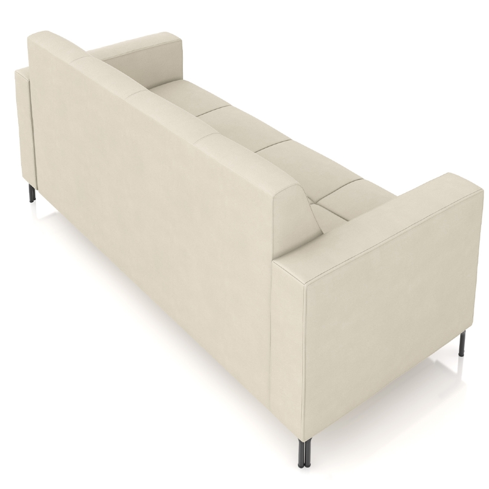 Sofá 2 Lugares 200cm Pés Metálicos Sallin Veludo Bege Z08   - Mpozenato