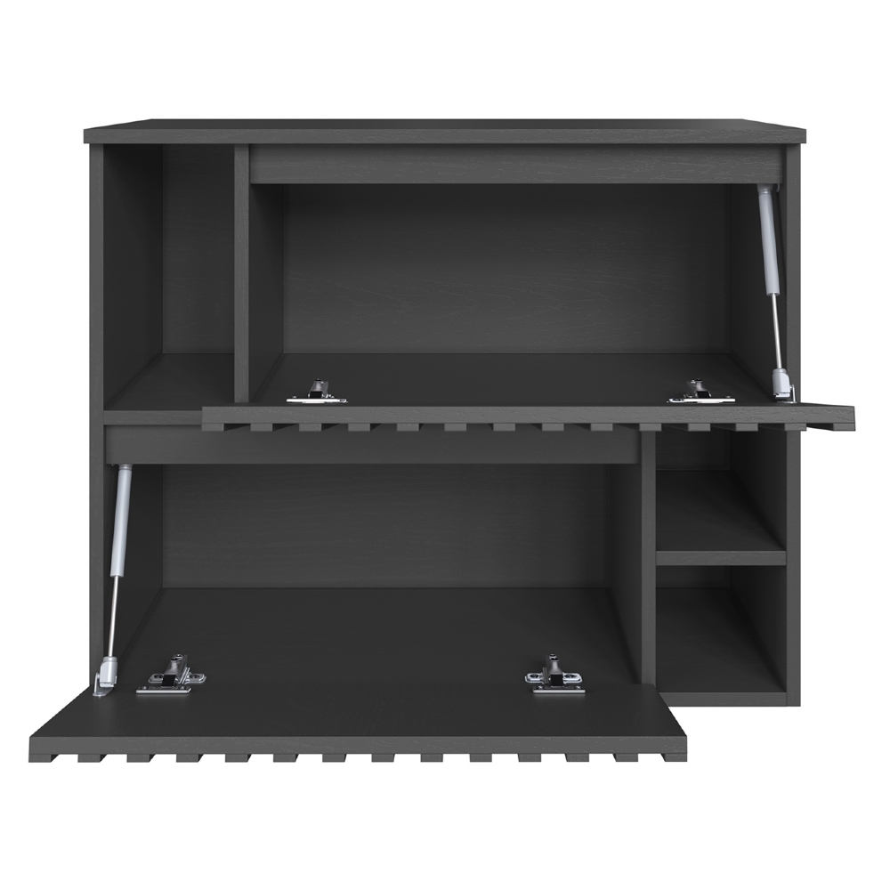 Gabinete Banheiro 75cm  Para Cuba e Espelheira Tunís Grafite F10 - Mpozenato