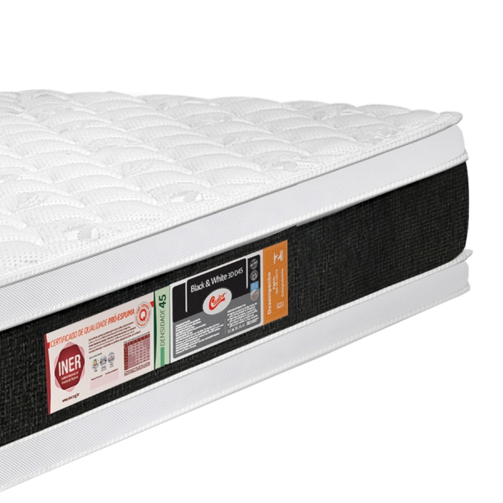 Colchão Solteiro Double Face Black & White Air D45 88x188x27cm - Castor
