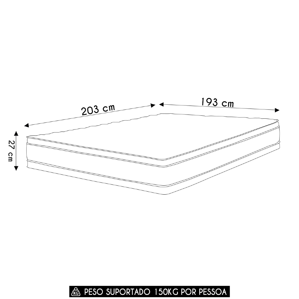 Colchão King Double Face Black & White Air D45 193x203x27cm - Castor