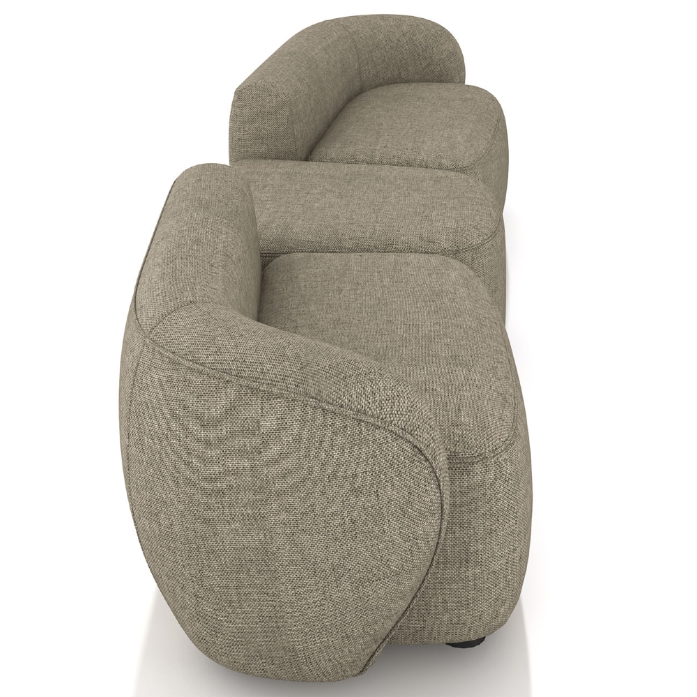 Sofá 4 Lugares Com Puff  302cm Orgânico Lyor Linho Bege Z55  - Mpozenato