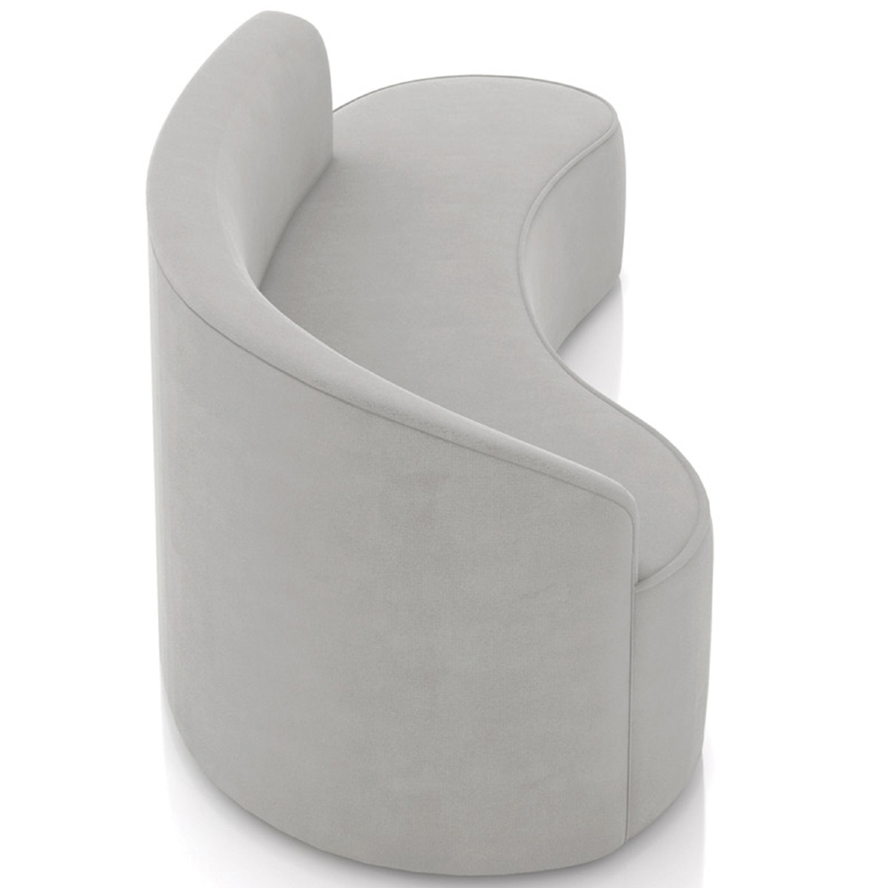 Sofá 4 Lugares Para Sala 220cm Orgânico Wendi Suede Cinza I01  - Mpozenato