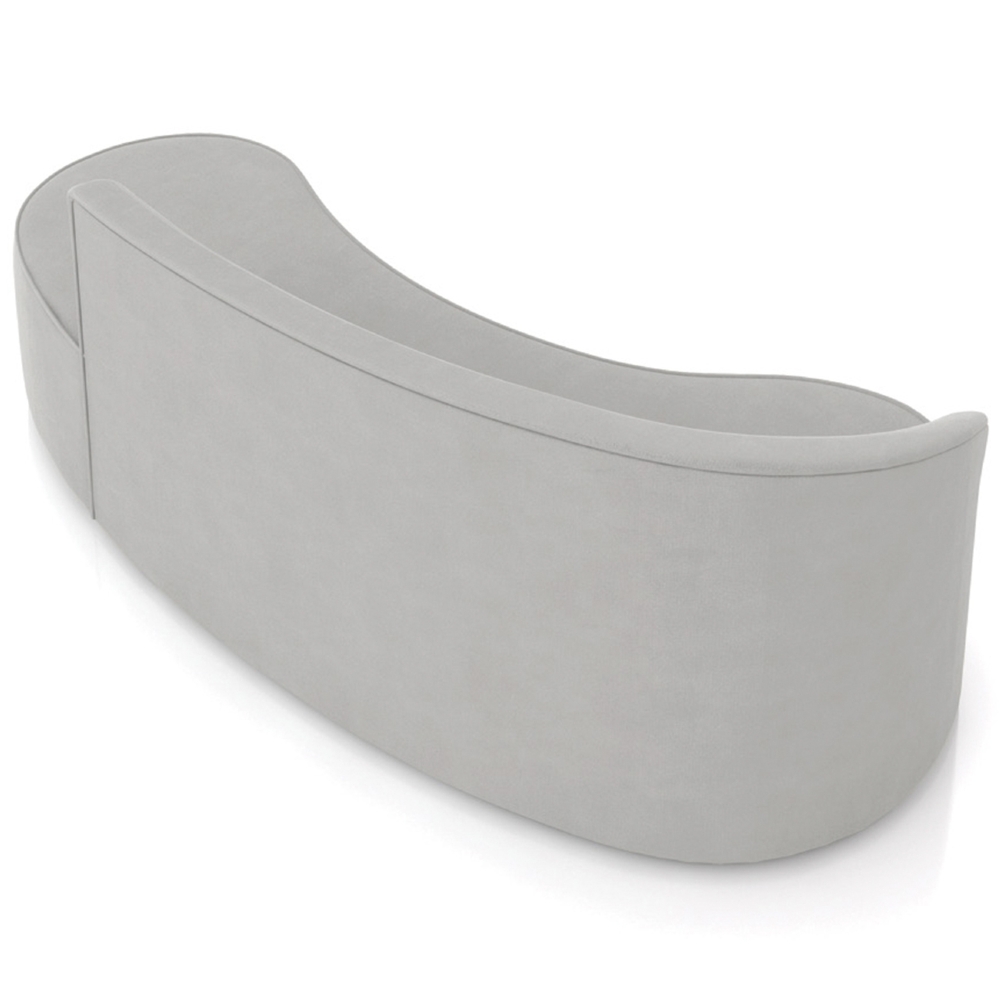 Sofá 4 Lugares Para Sala 220cm Orgânico Wendi Suede Cinza I01  - Mpozenato