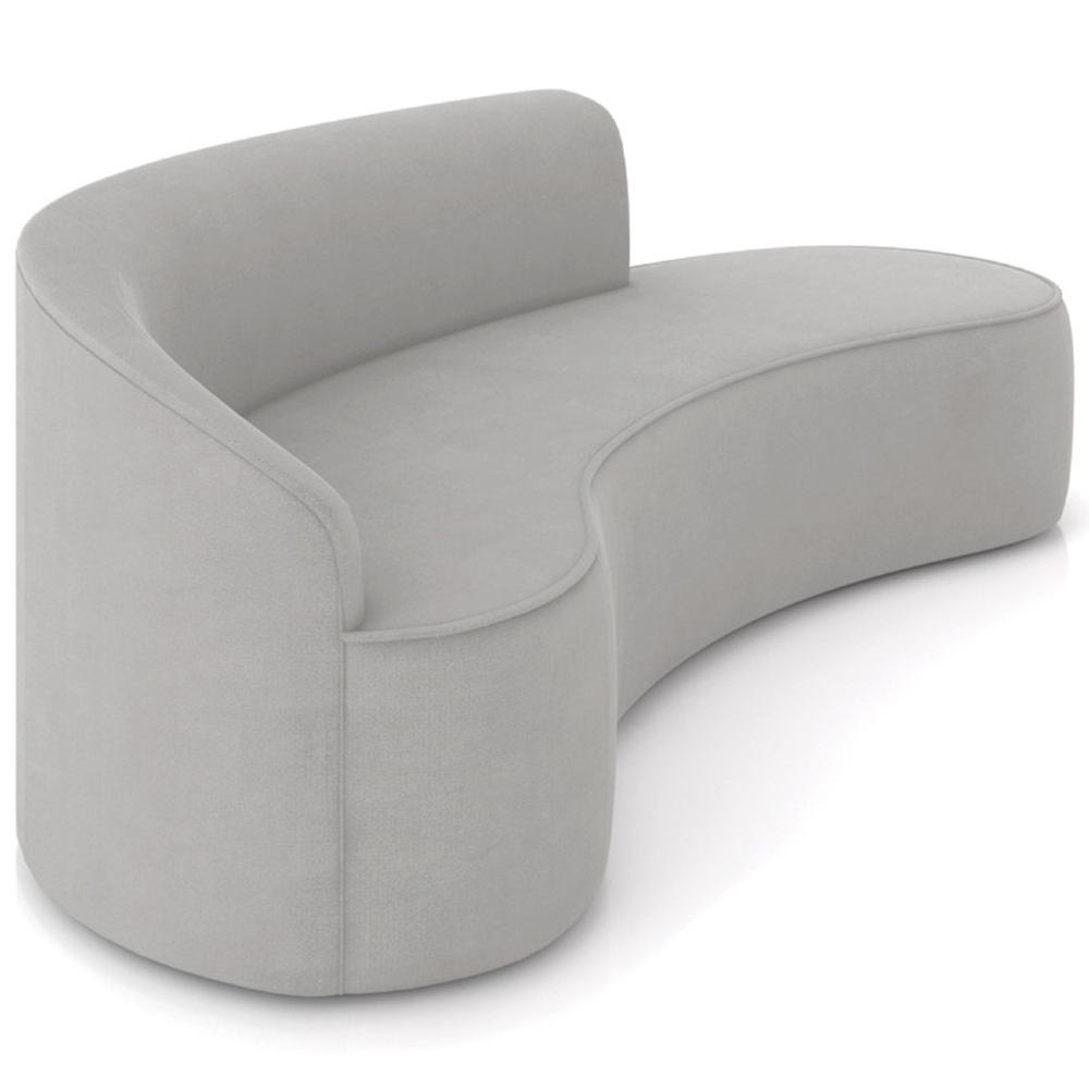 Sofá 4 Lugares Para Sala 220cm Orgânico Wendi Suede Cinza I01  - Mpozenato