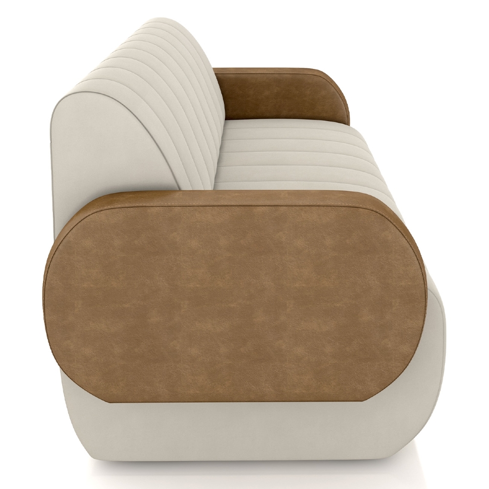 Sofá 2 Lugares 148cm Sala de Estar Munik Veludo Bege/Camel Z08 - Mpozenato