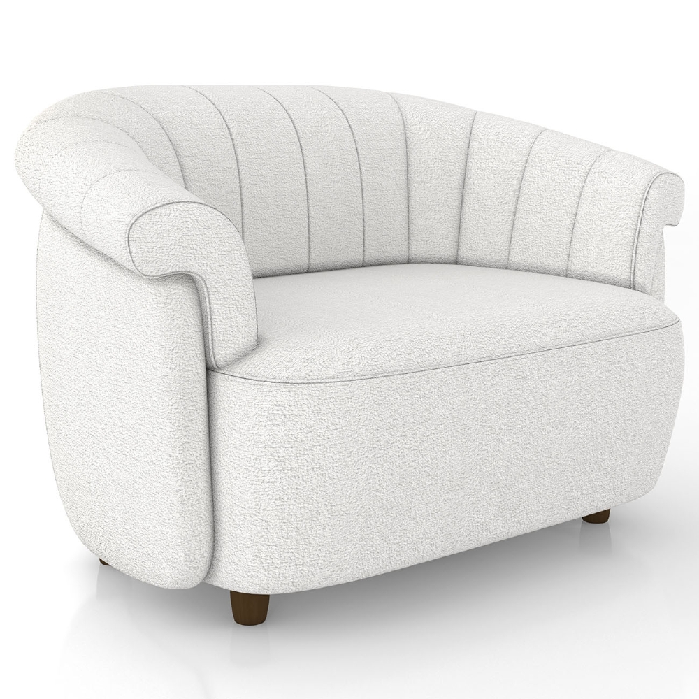 Sofá 2 Lugares 150cm Namoradeira Lykan Boucle Cru Z32     - Mpozenato