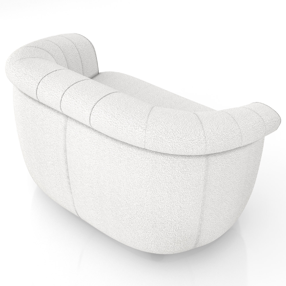 Sofá 2 Lugares 150cm Namoradeira Lykan Boucle Cru Z32     - Mpozenato