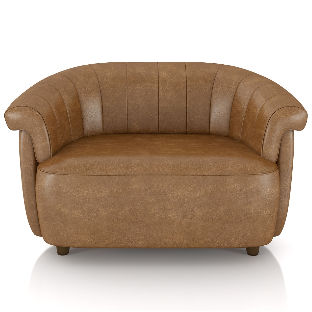 Sofá 2 Lugares 150cm Namoradeira Lykan Sintético Caramelo Z32 - Mpozenato