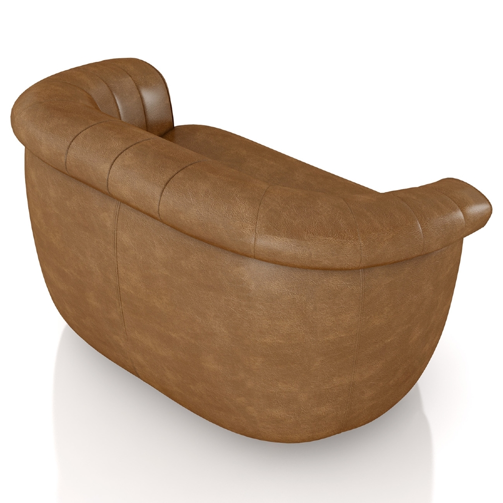 Sofá 2 Lugares 150cm Namoradeira Lykan Sintético Caramelo Z32 - Mpozenato