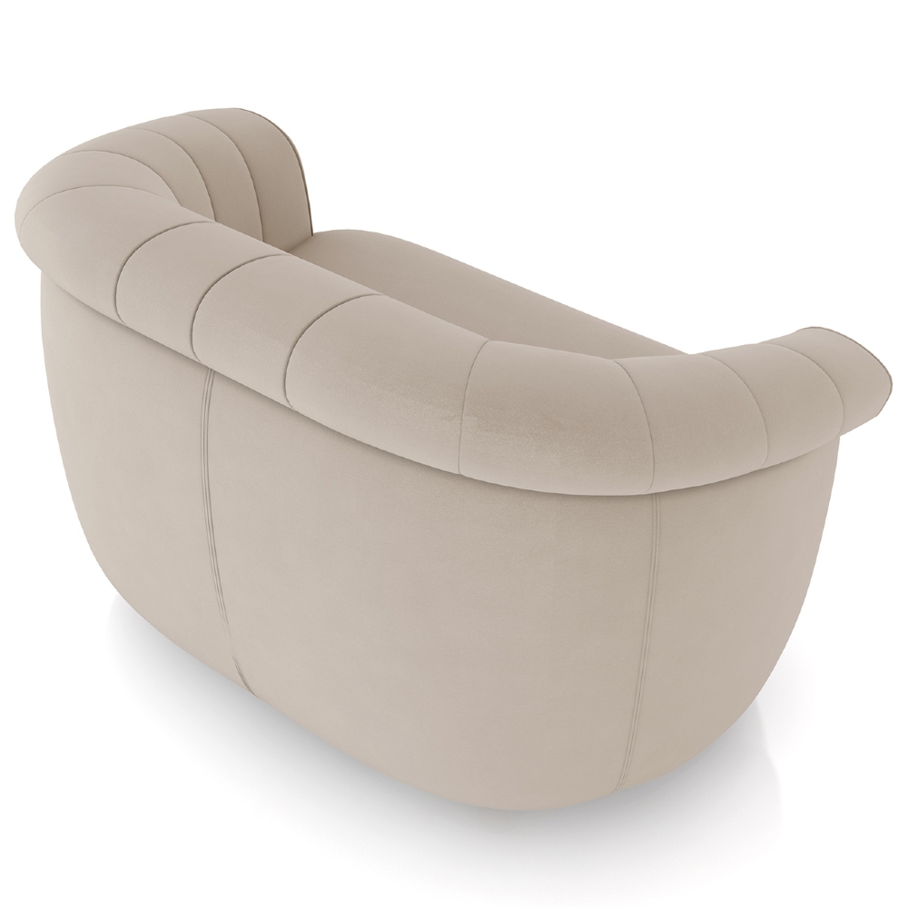 Sofá 2 Lugares 150cm Namoradeira Lykan Veludo Bege Z32    - Mpozenato