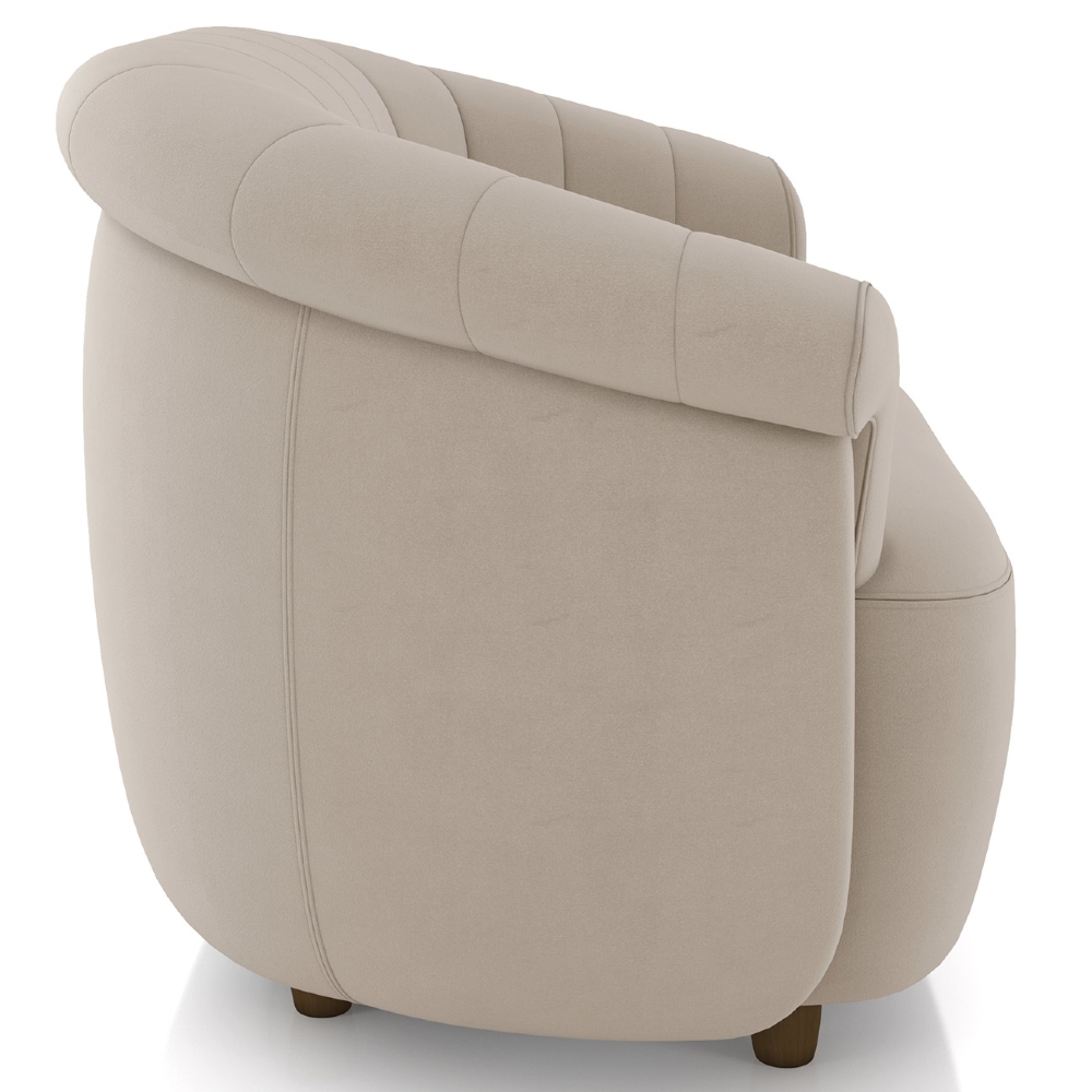 Sofá 2 Lugares 150cm Namoradeira Lykan Veludo Bege Z32    - Mpozenato