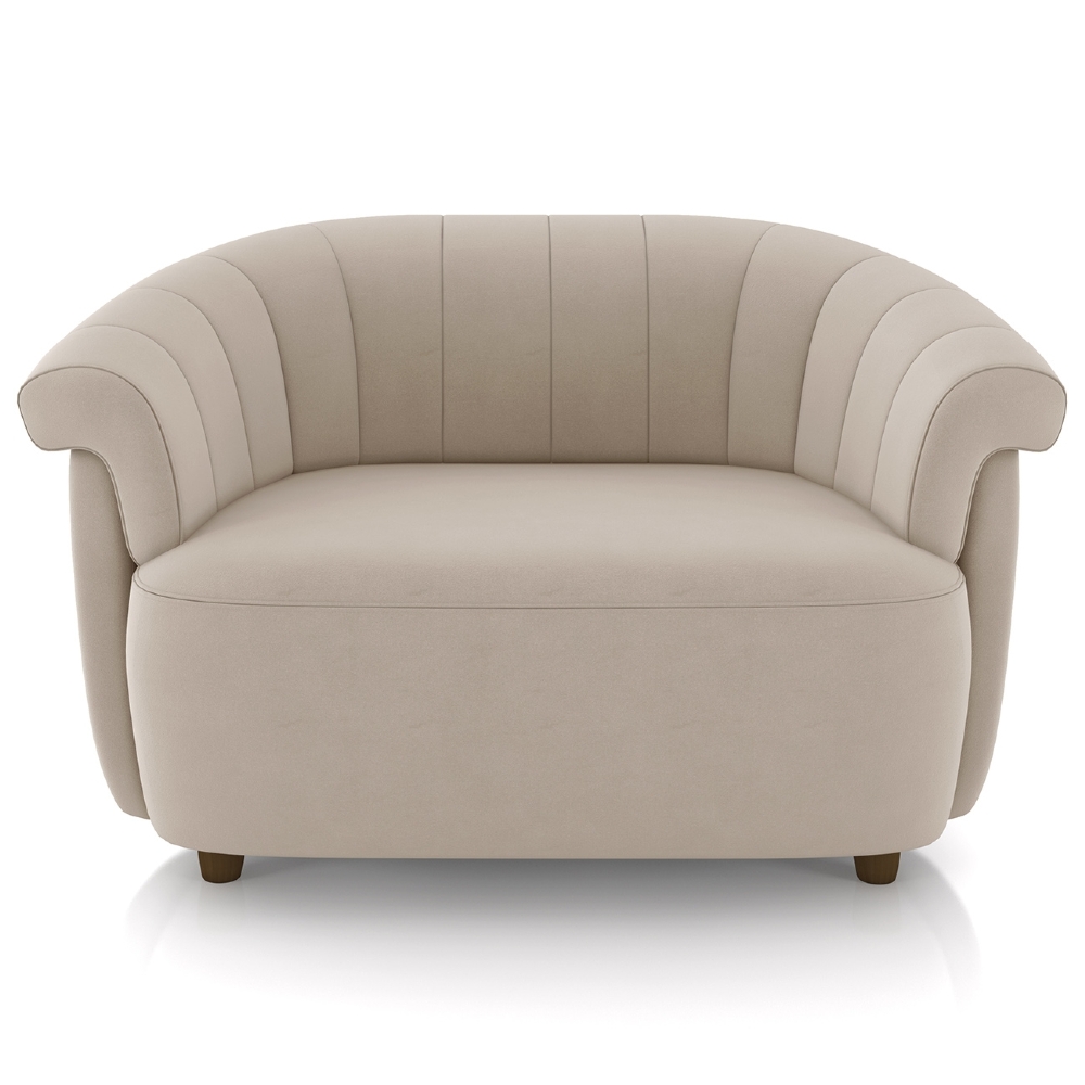 Sofá 2 Lugares 150cm e Poltrona Lykan Veludo Bege Z32       - Mpozenato