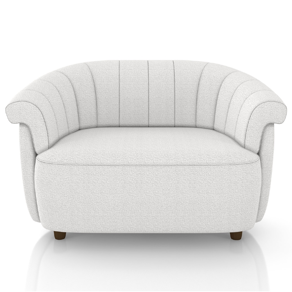 Sofá 2 Lugares 150cm e Poltrona Lykan Boucle Cru Z32        - Mpozenato