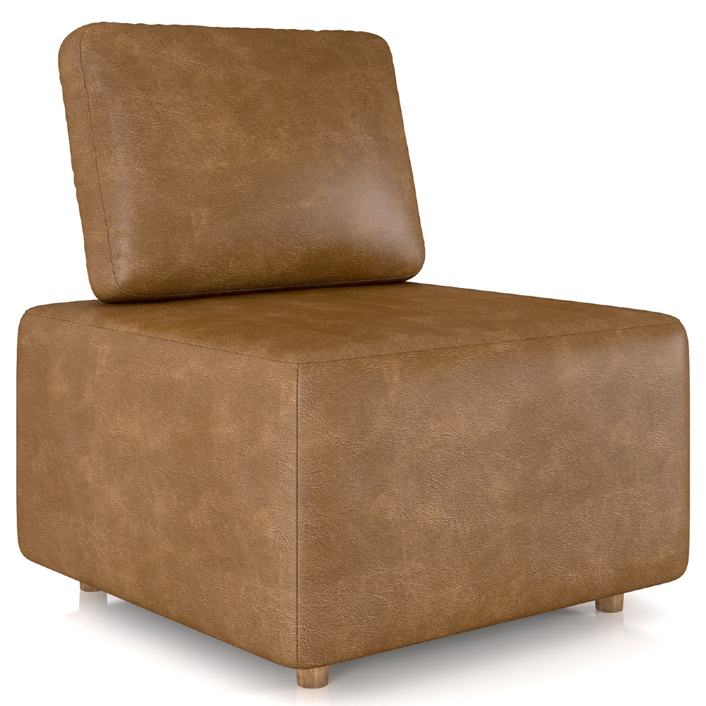 Poltrona Sala de Estar Decorativa Rovier Sintético Caramelo Z32 - Mpozenato