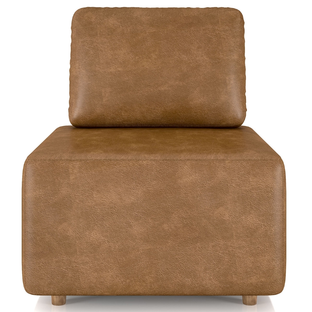 Poltrona Sala de Estar Decorativa Rovier Sintético Caramelo Z32 - Mpozenato