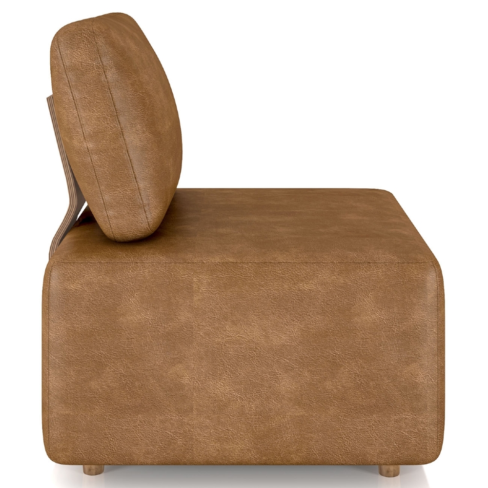 Poltrona Sala de Estar Decorativa Rovier Sintético Caramelo Z32 - Mpozenato