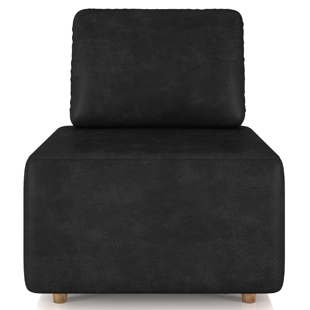 Poltrona Sala de Estar Decorativa Rovier Sintético Preto Z32 - Mpozenato