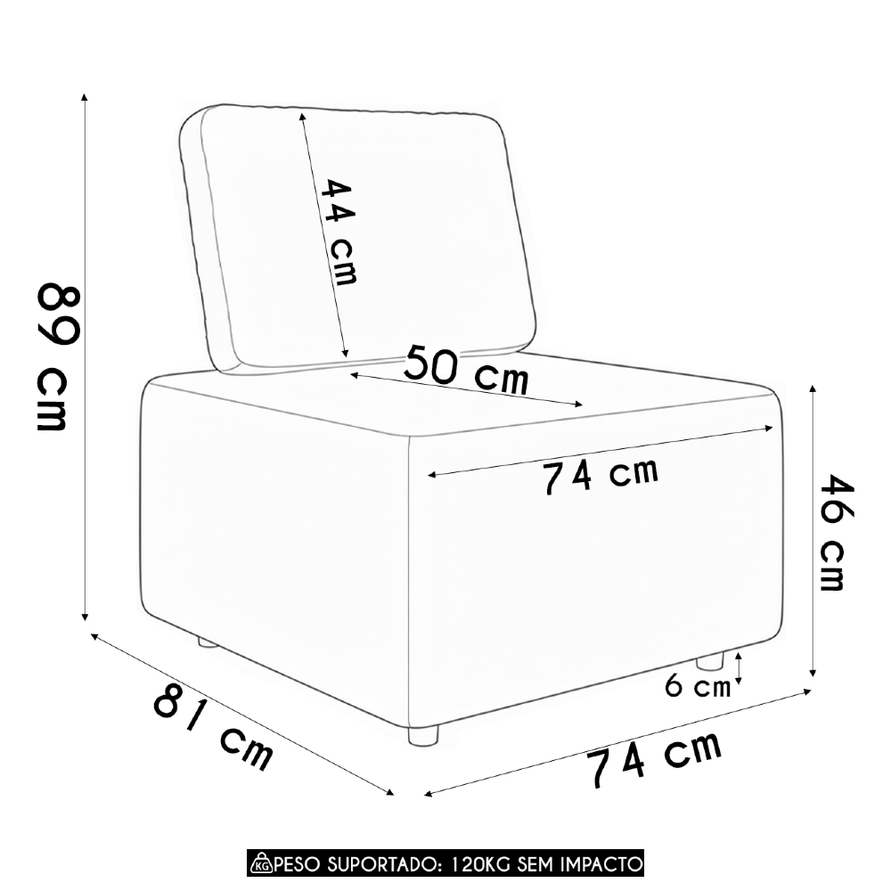 Poltrona Sala de Estar Decorativa Rovier Veludo Cinza Z32      - Mpozenato