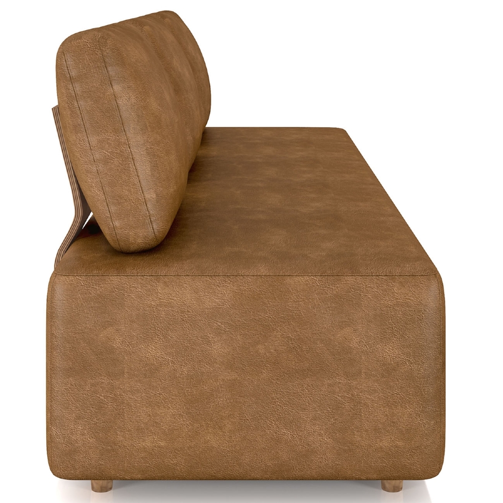 Sofá 3 Lugares 222cm Sala de Estar Rovier Sintético Caramelo Z32 - Mpozenato