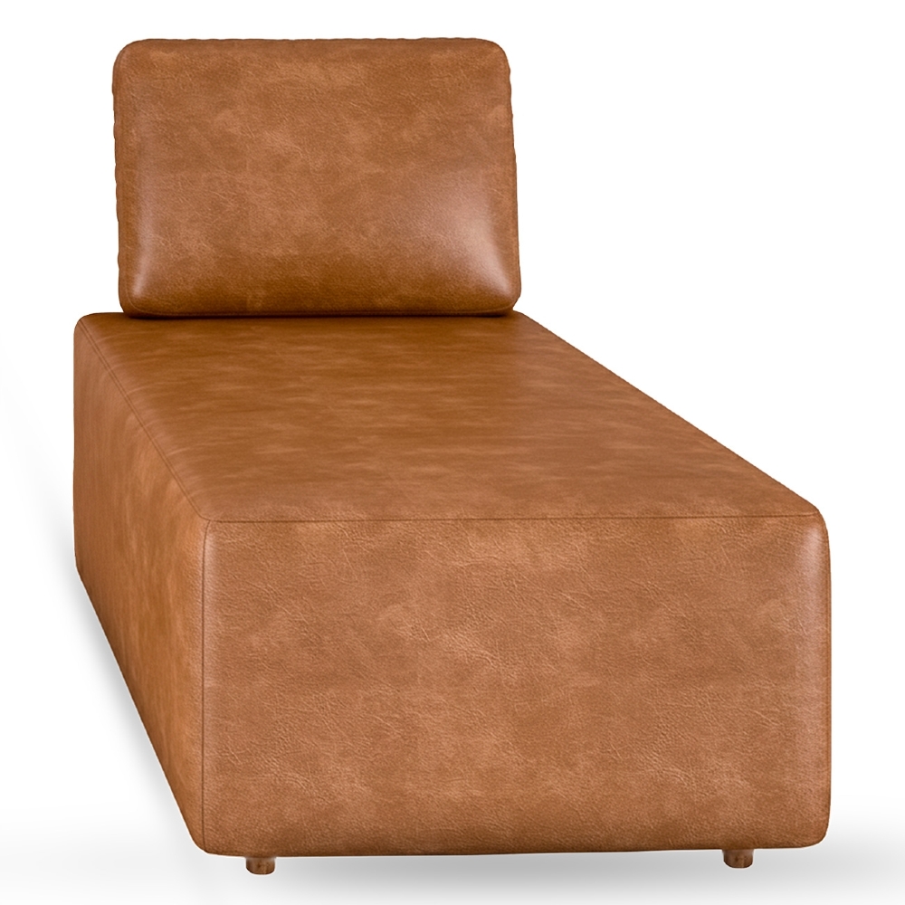 Sofá Chaise Modular 74cm Sala de Estar Sintético Caramelo Z32 - Mpozenato