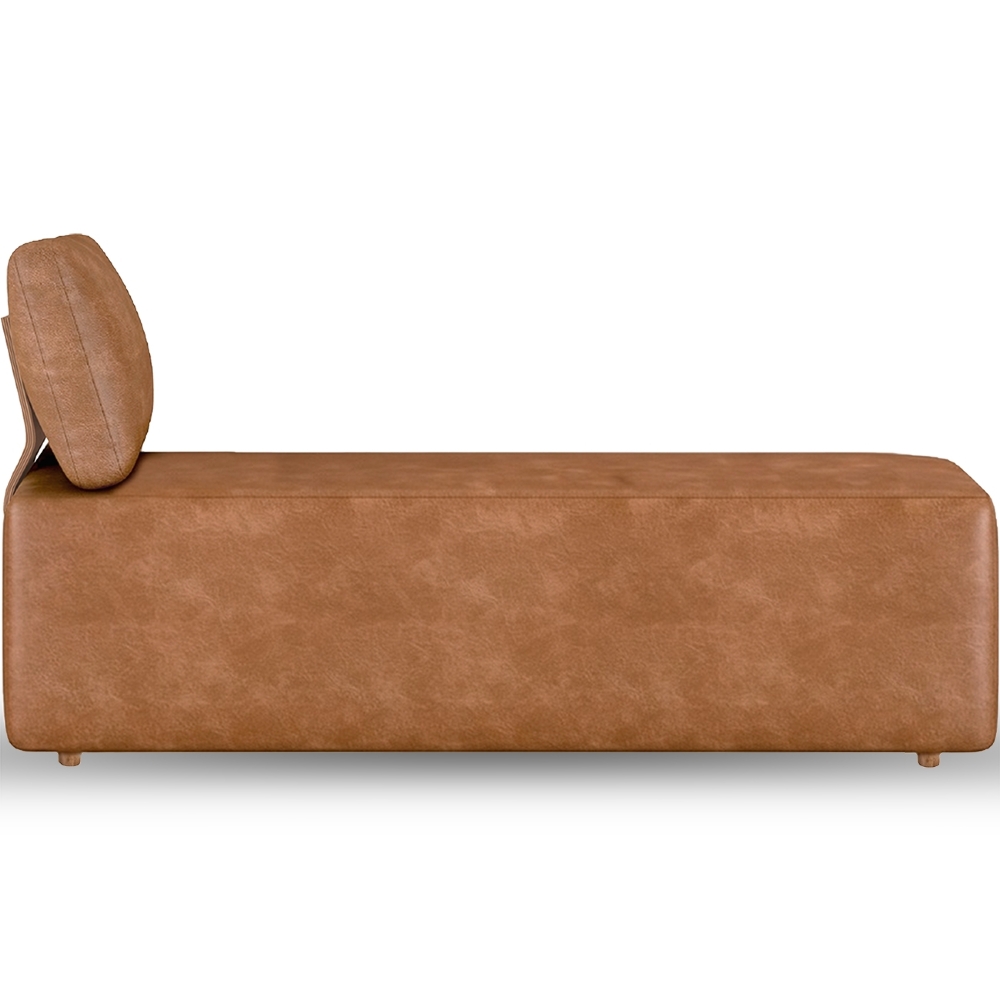 Sofá Chaise Modular 74cm Sala de Estar Sintético Caramelo Z32 - Mpozenato