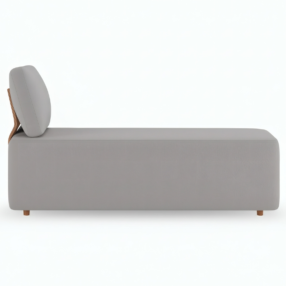 Sofá Chaise Modular 74cm Sala de Estar Rovier Veludo Cinza Z32 - Mpozenato