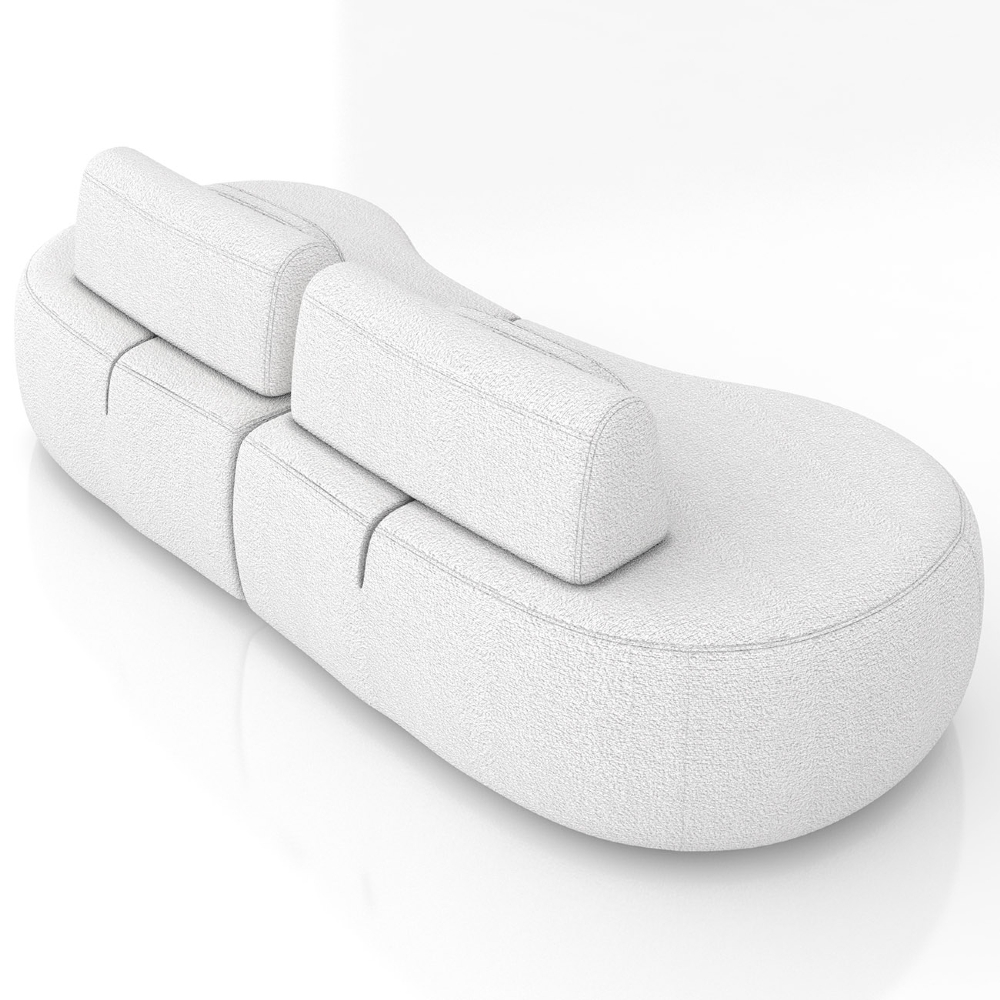 Sofá 4 Lugares 240cm Orgânico Mellanie Boucle Cru Z32 - Mpozenato