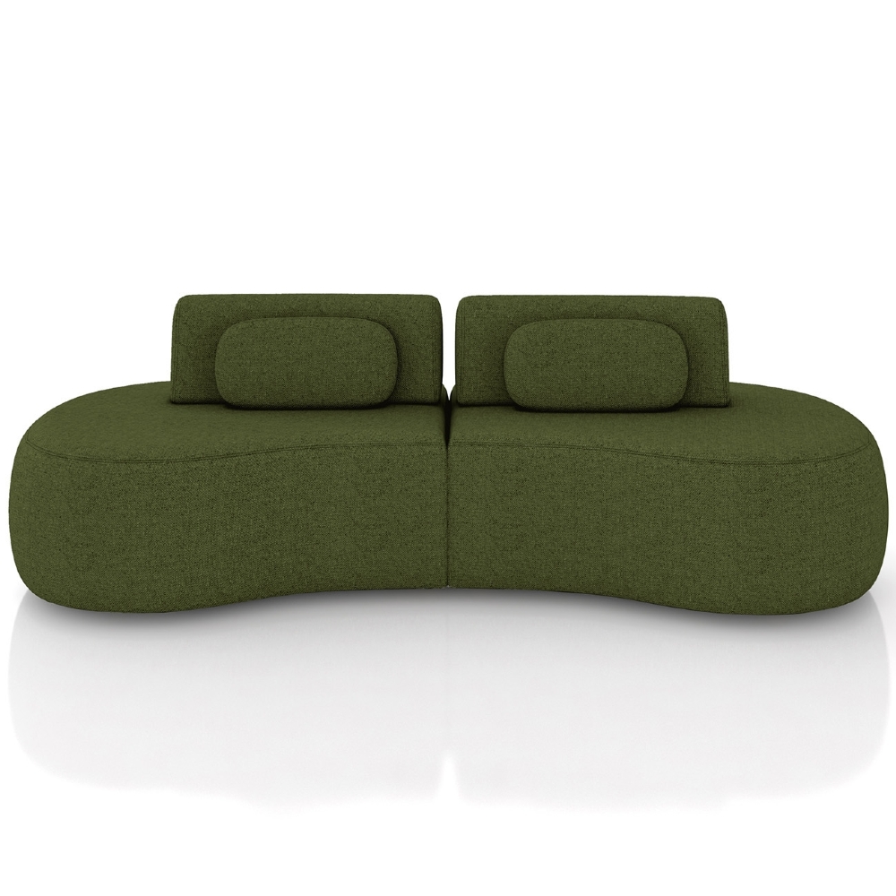 Sofá 4 Lugares 240cm Orgânico Mellanie Linho Verde Z32 - Mpozenato