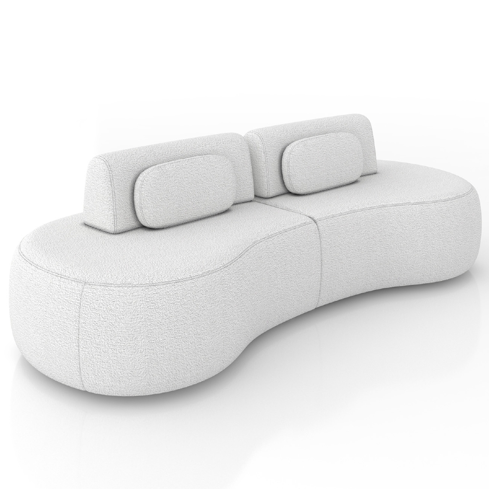 Sofá 4 Lugares 280cm Orgânico Mellanie Boucle Cru Z32 - Mpozenato