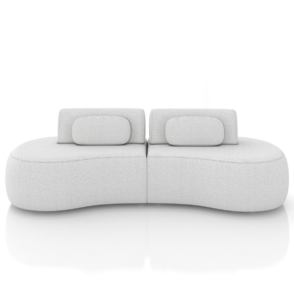 Sofá 4 Lugares 280cm Orgânico Mellanie Boucle Cru Z32 - Mpozenato