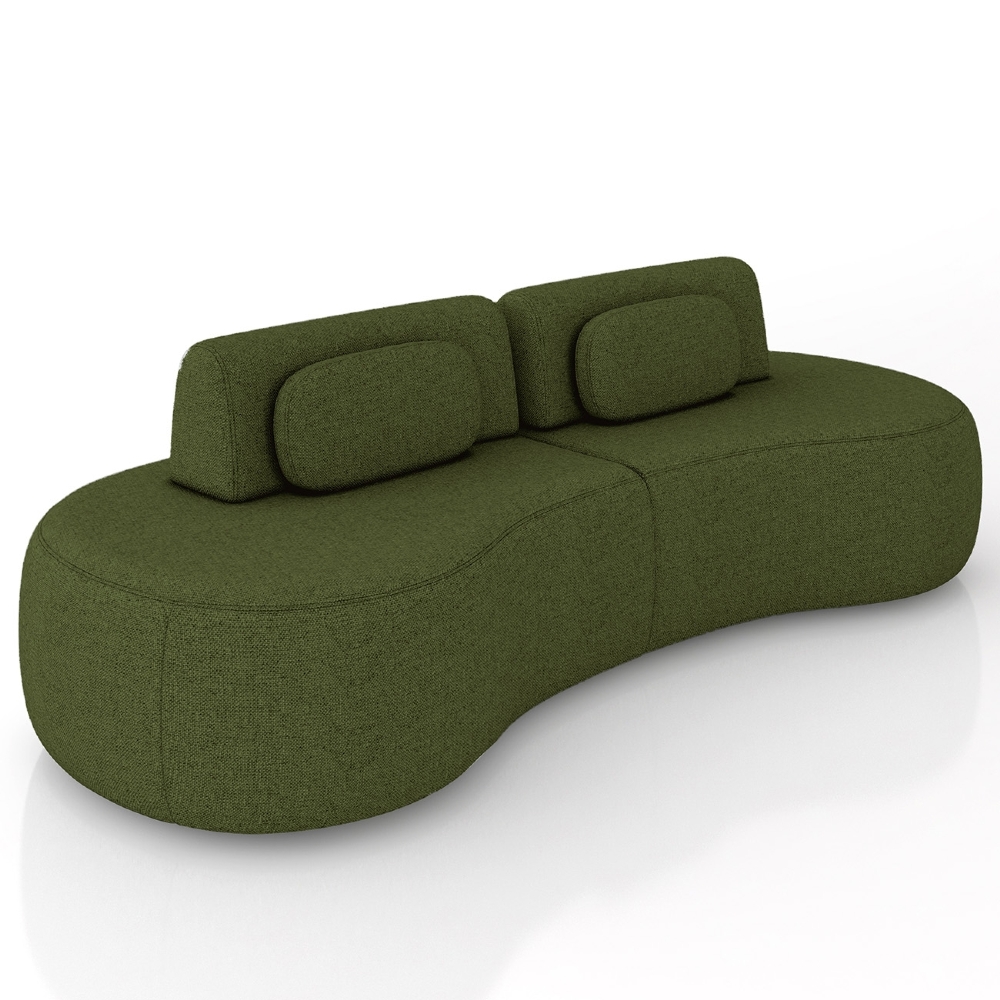 Sofá 4 Lugares 280cm Orgânico Mellanie Linho Verde Z32 - Mpozenato