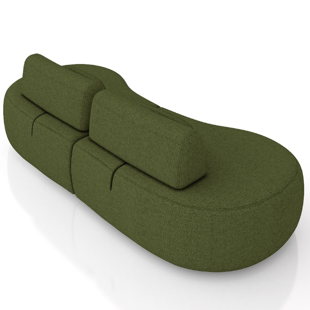 Sofá 4 Lugares 280cm Orgânico Mellanie Linho Verde Z32 - Mpozenato