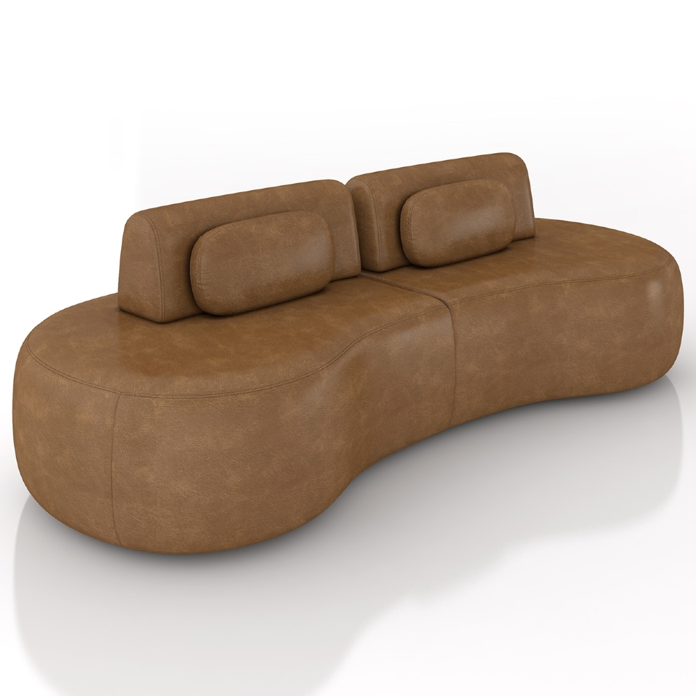 Sofá 4 Lugares 280cm Orgânico Mellanie Sintético Caramelo Z32 - Mpozenato