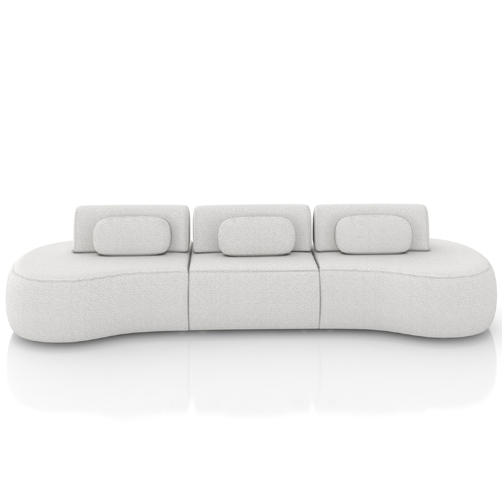 Sofá 4 Lugares 326cm Orgânico Mellanie Boucle Cru Z32 - Mpozenato