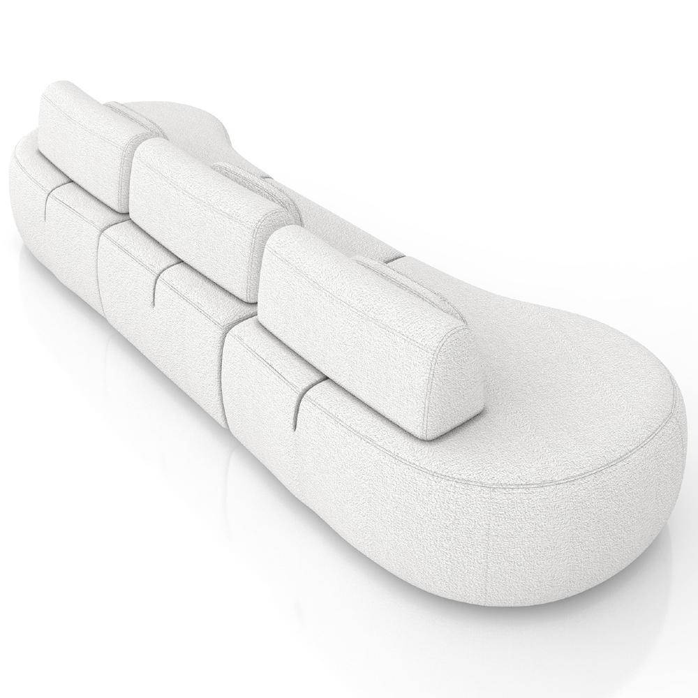 Sofá 4 Lugares 366cm Orgânico Mellanie Boucle Cru Z32 - Mpozenato