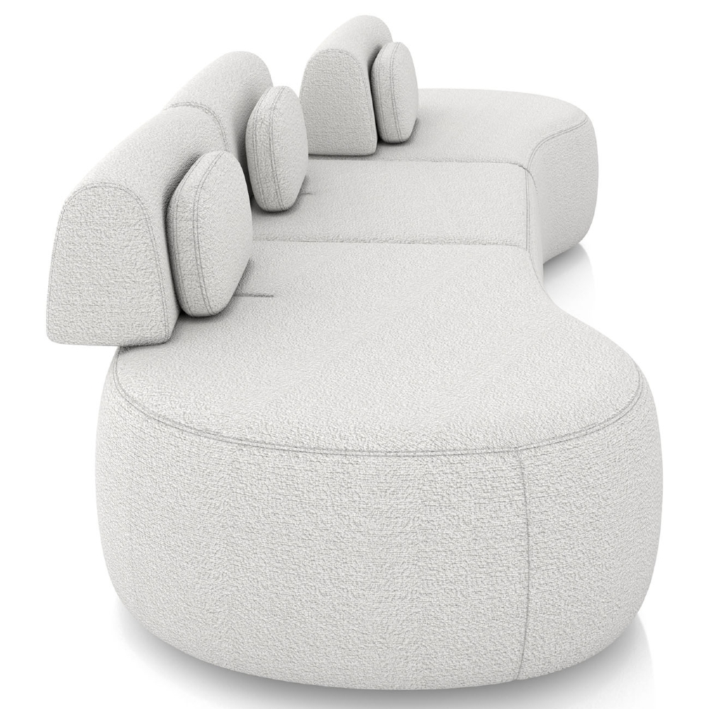 Sofá 4 Lugares 366cm Orgânico Mellanie Boucle Cru Z32 - Mpozenato