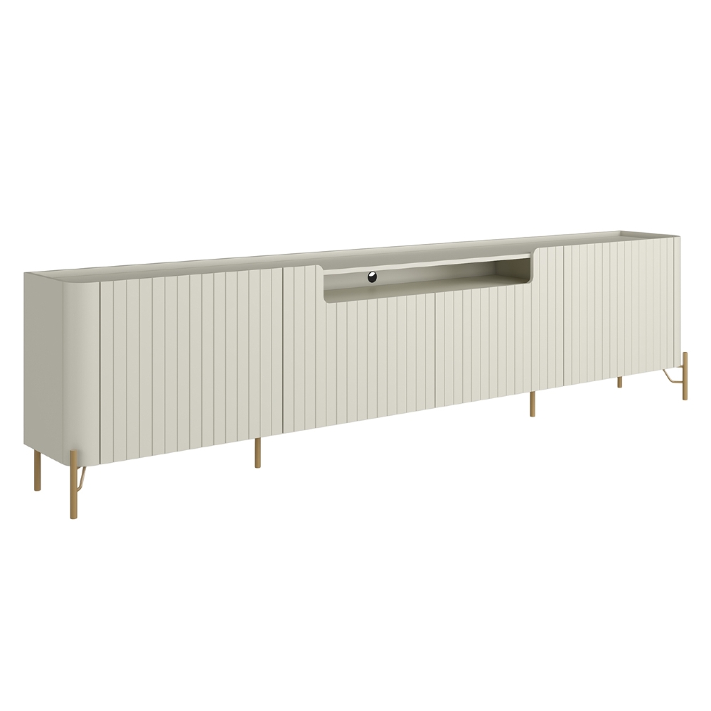 Rack TV 75 Pol 220cm 4 Portas Brise Blen Luna/Dourado I06 - Mpozenato